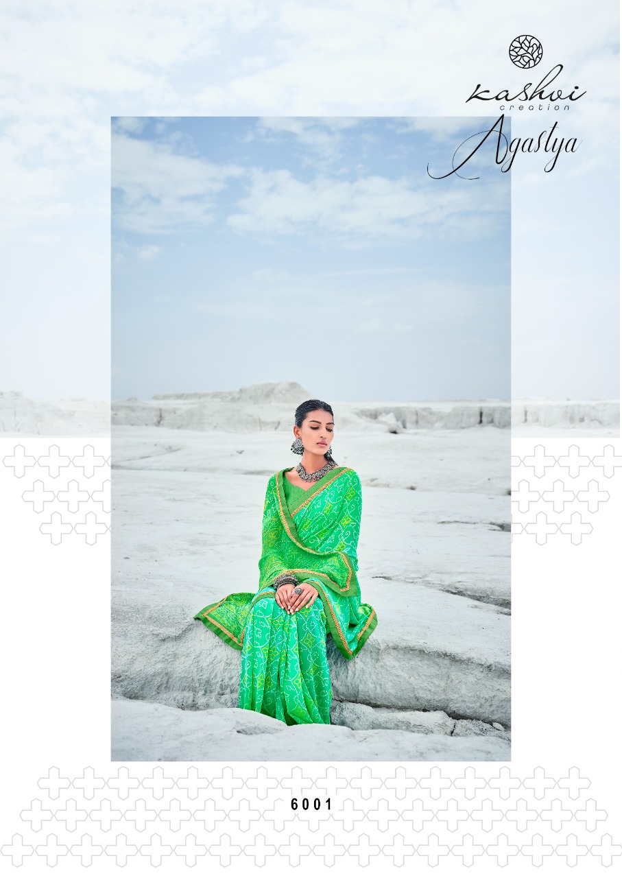 lt kashvi creation agastya georgget elegant print saree catalog