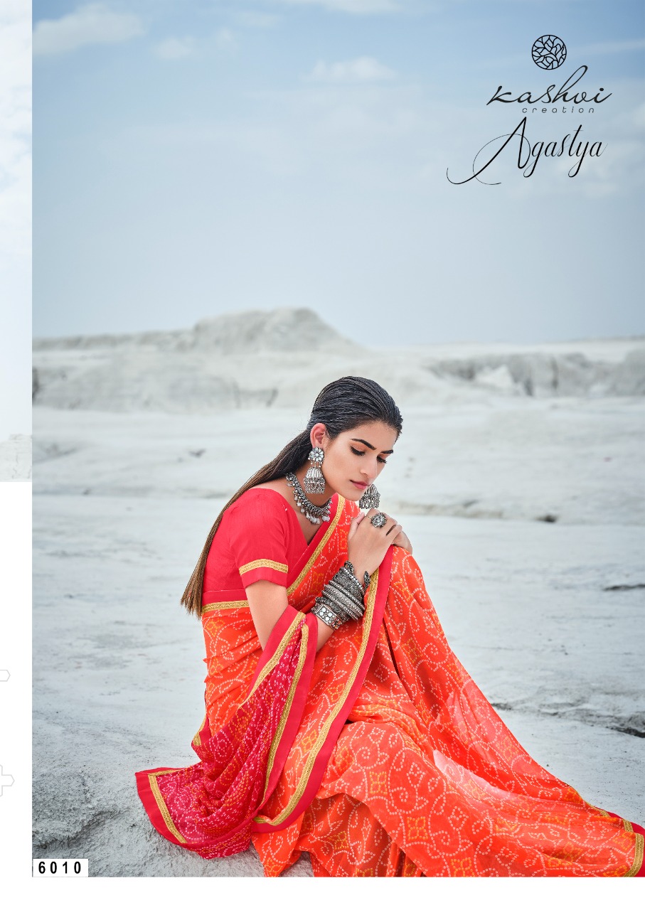 lt kashvi creation agastya georgget elegant print saree catalog