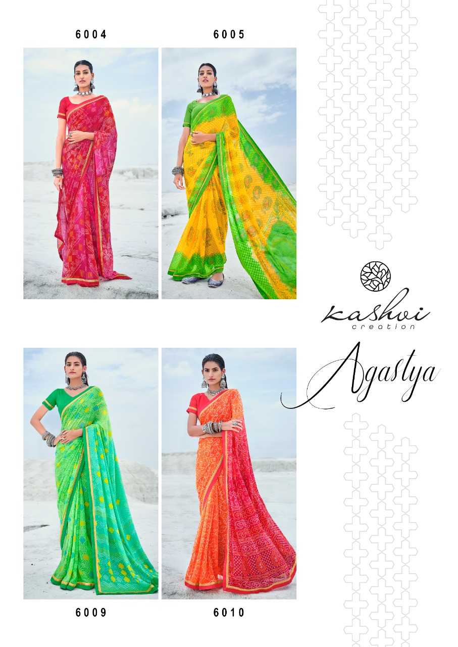 lt kashvi creation agastya georgget elegant print saree catalog