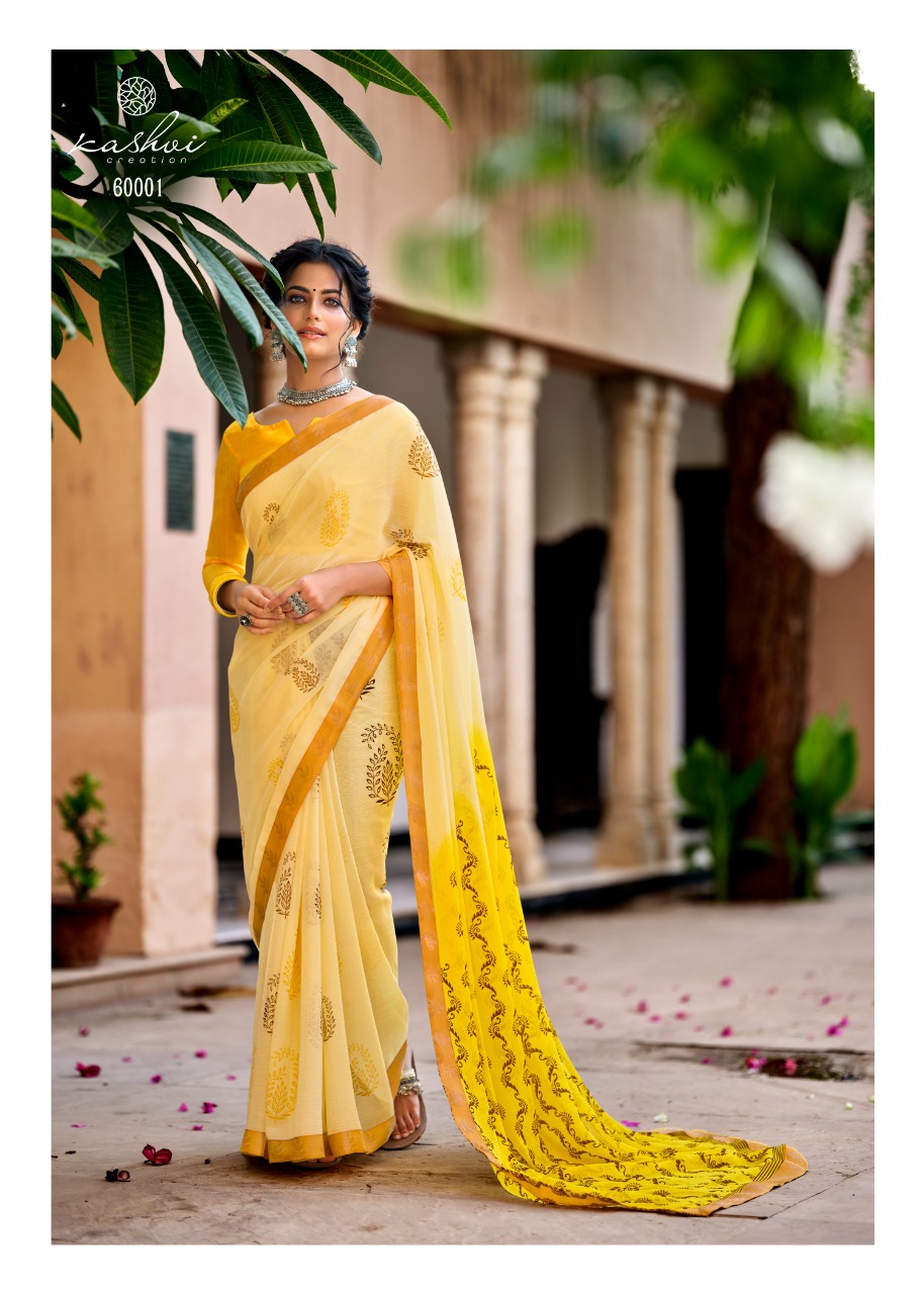 lt kashvi creation antara shiffon exclusive print saree catalog