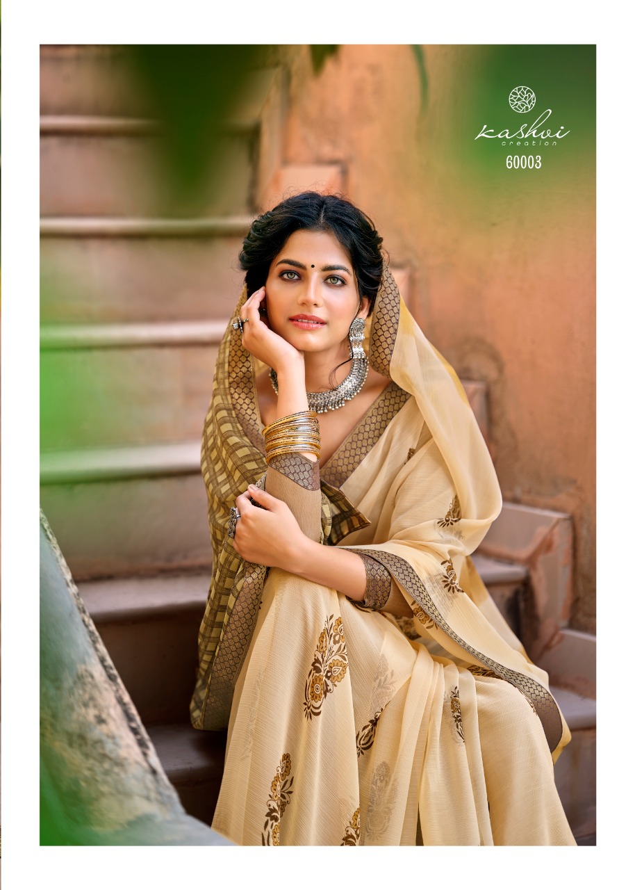 lt kashvi creation antara shiffon exclusive print saree catalog