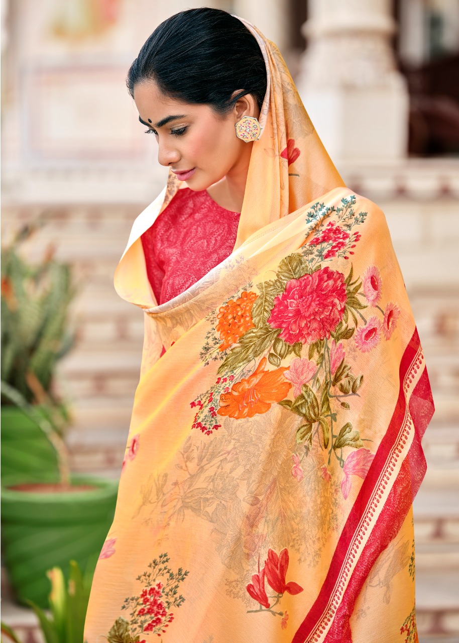 lt kashvi creation chitrangana Moss Satin Patta gorgeous look saree catalog