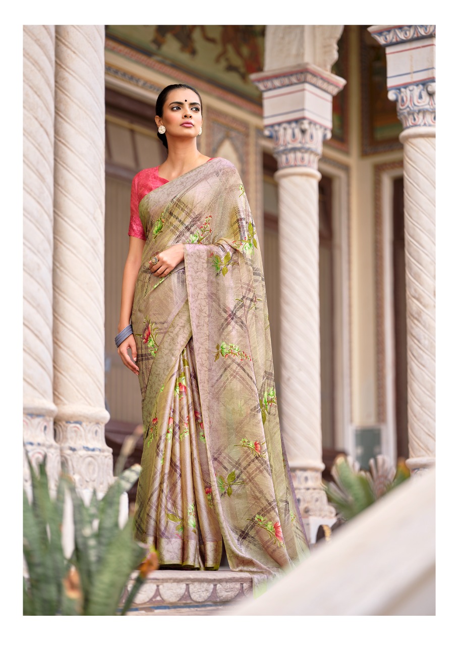 lt kashvi creation chitrangana Moss Satin Patta gorgeous look saree catalog