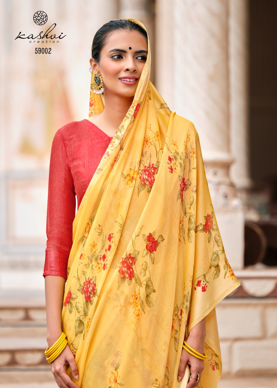 lt kashvi creation chitrangana Moss Satin Patta gorgeous look saree catalog