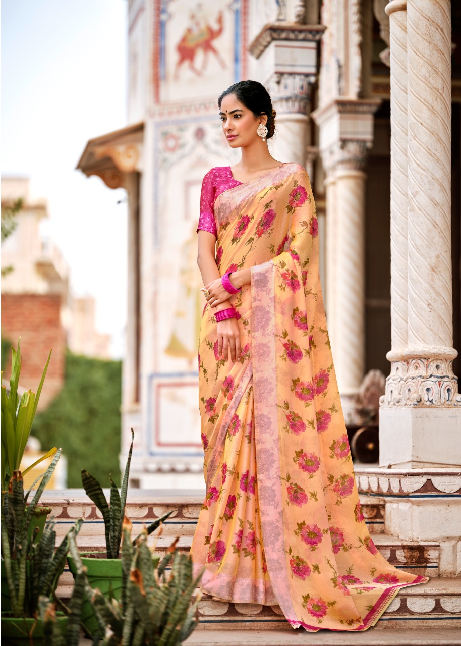 lt kashvi creation chitrangana Moss Satin Patta gorgeous look saree catalog