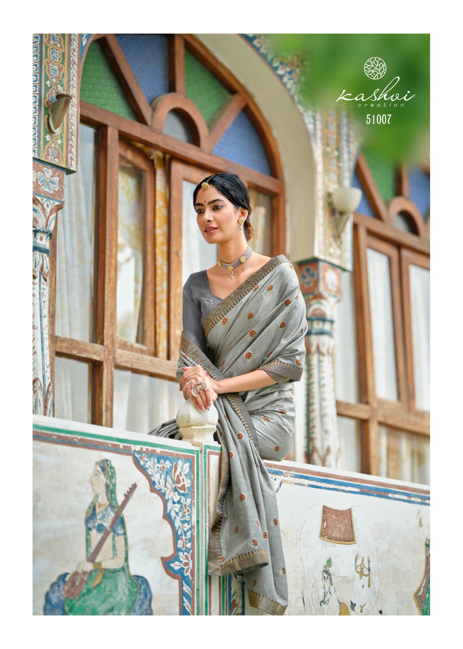 lt kashvi creation karigari vichitra jari regal look saree catalog