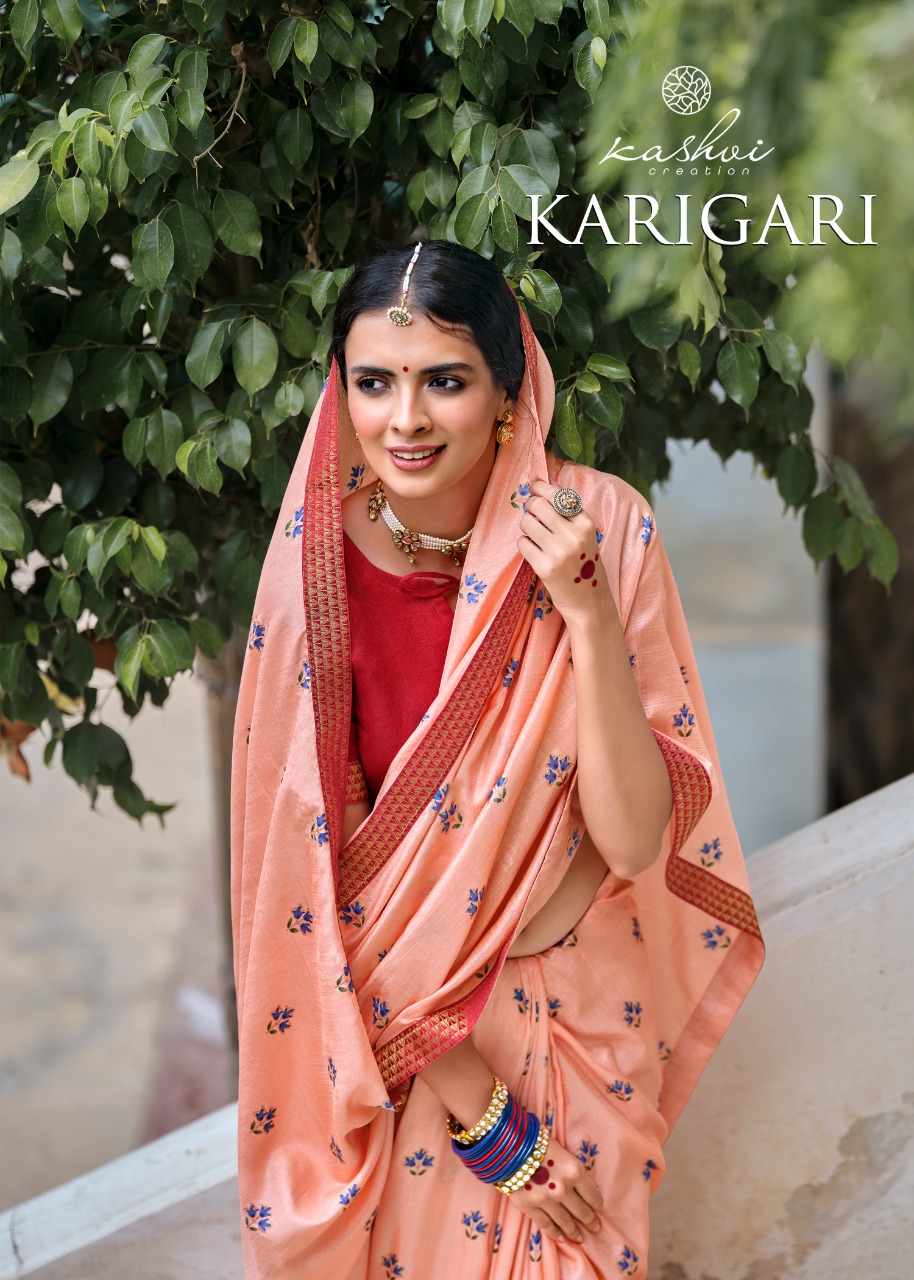 lt kashvi creation karigari vichitra jari regal look saree catalog