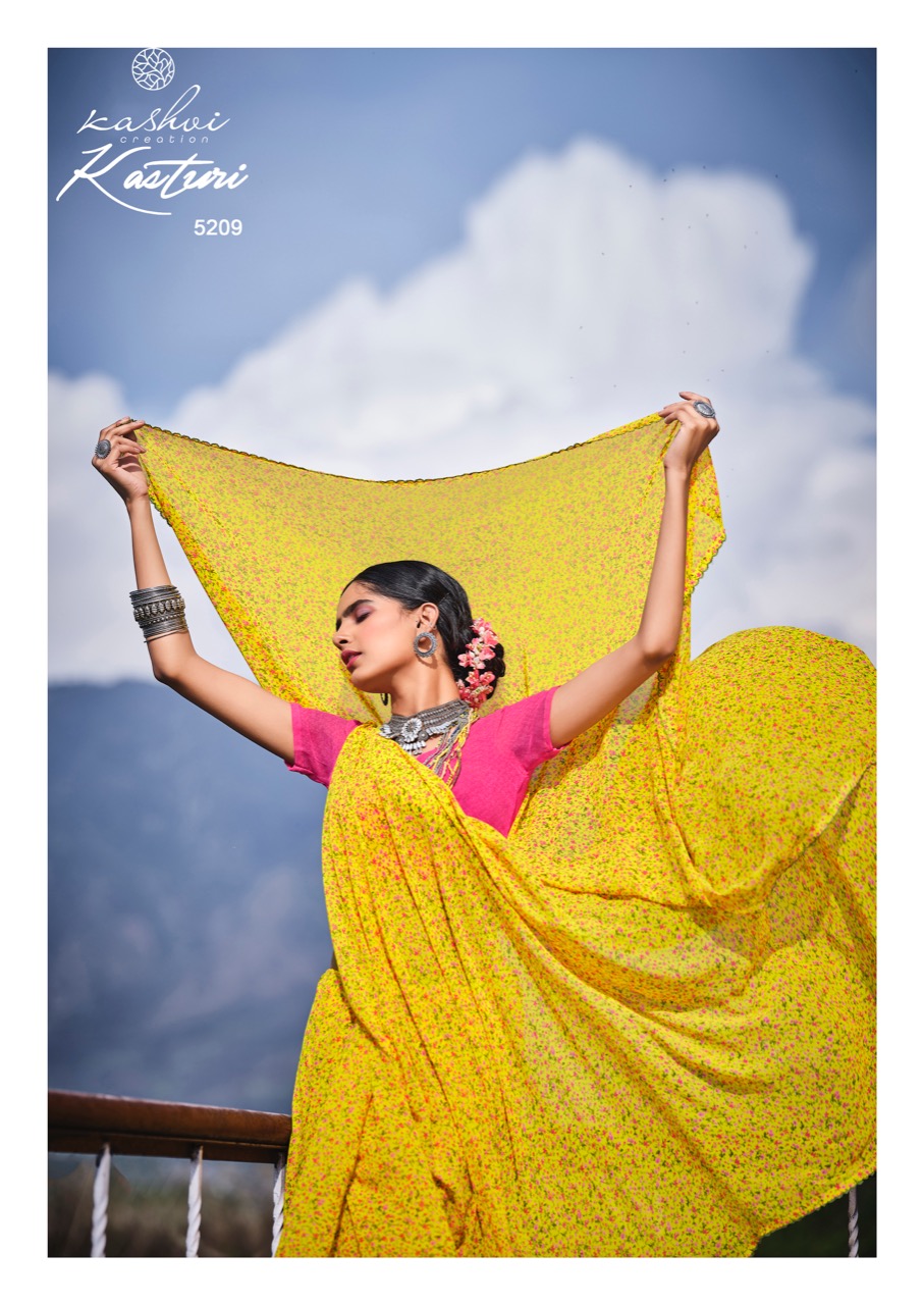 lt kashvi creation kasturi Weightless attrective print saree catalog