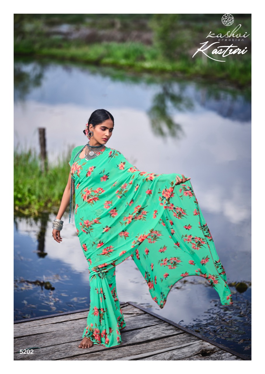 lt kashvi creation kasturi Weightless attrective print saree catalog