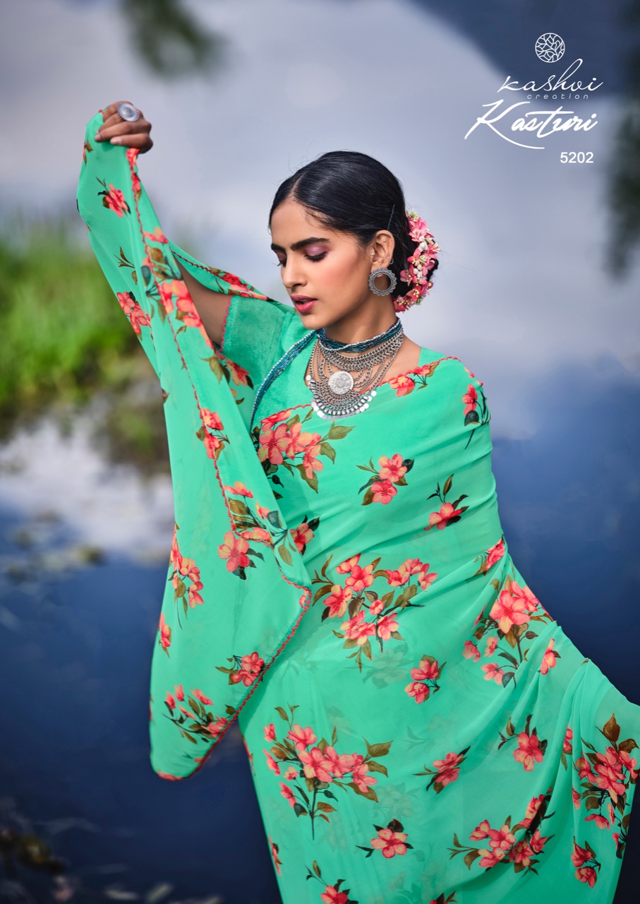 lt kashvi creation kasturi Weightless attrective print saree catalog