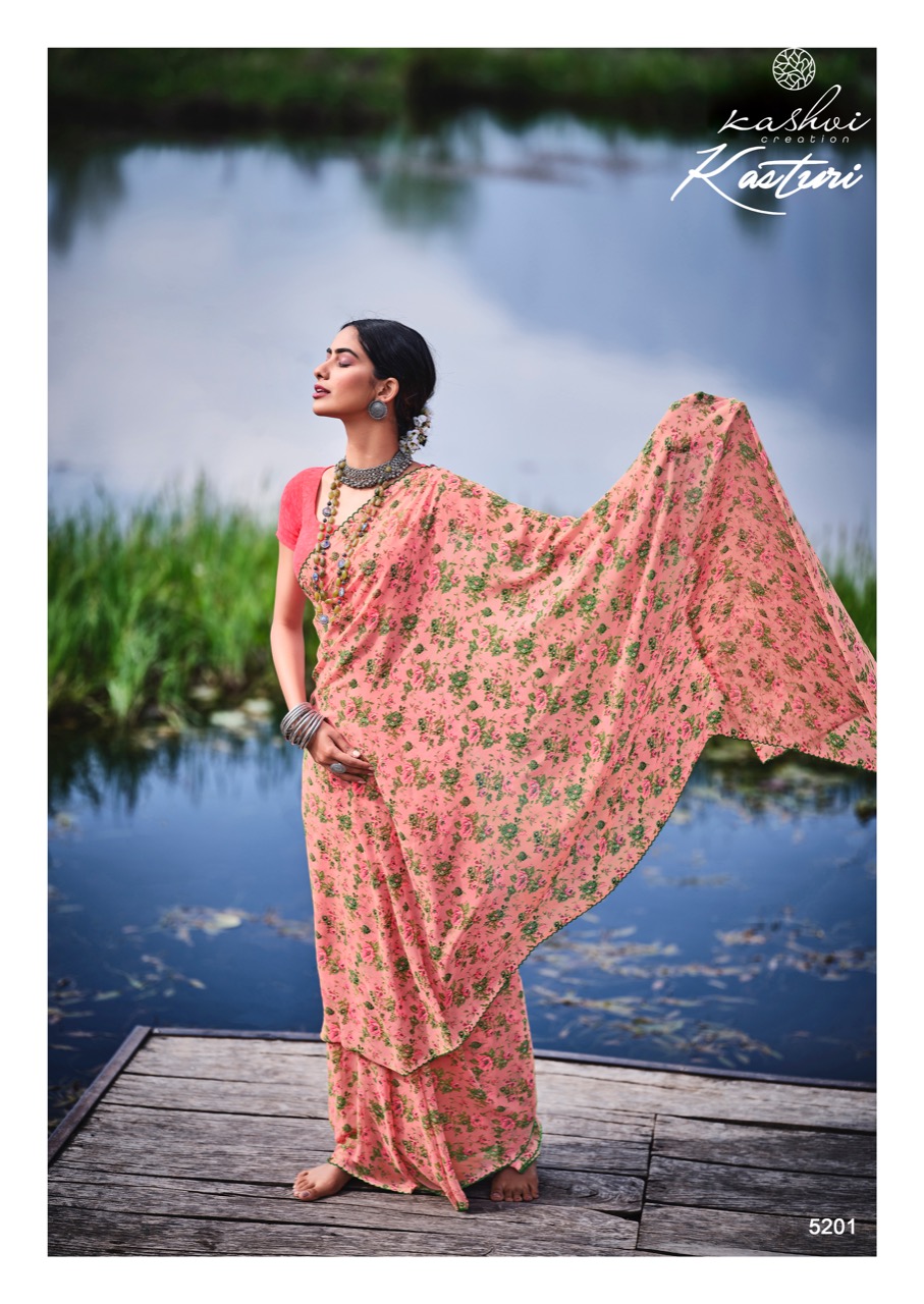 lt kashvi creation kasturi Weightless attrective print saree catalog