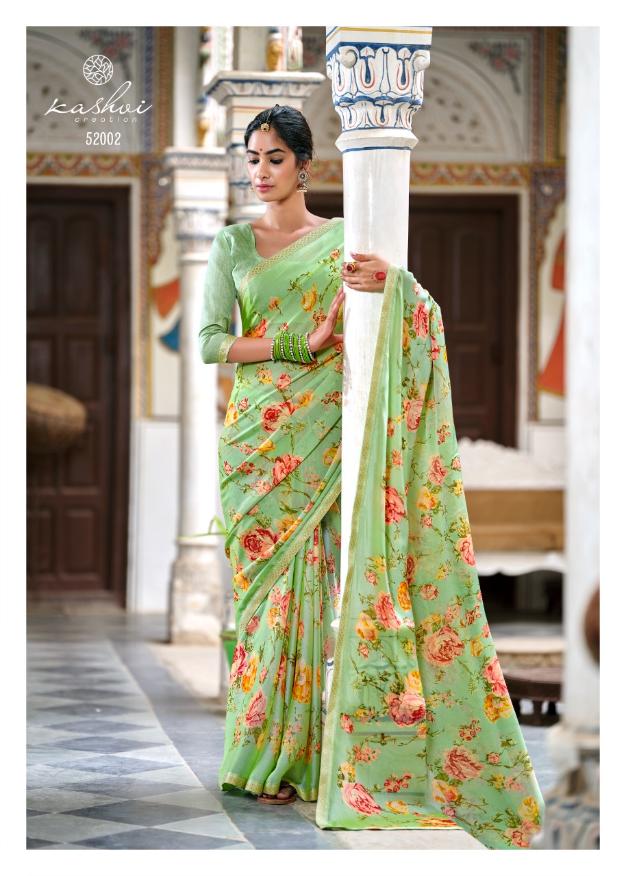 lt kashvi creation madhubala p c moss astonishing print saree catalog