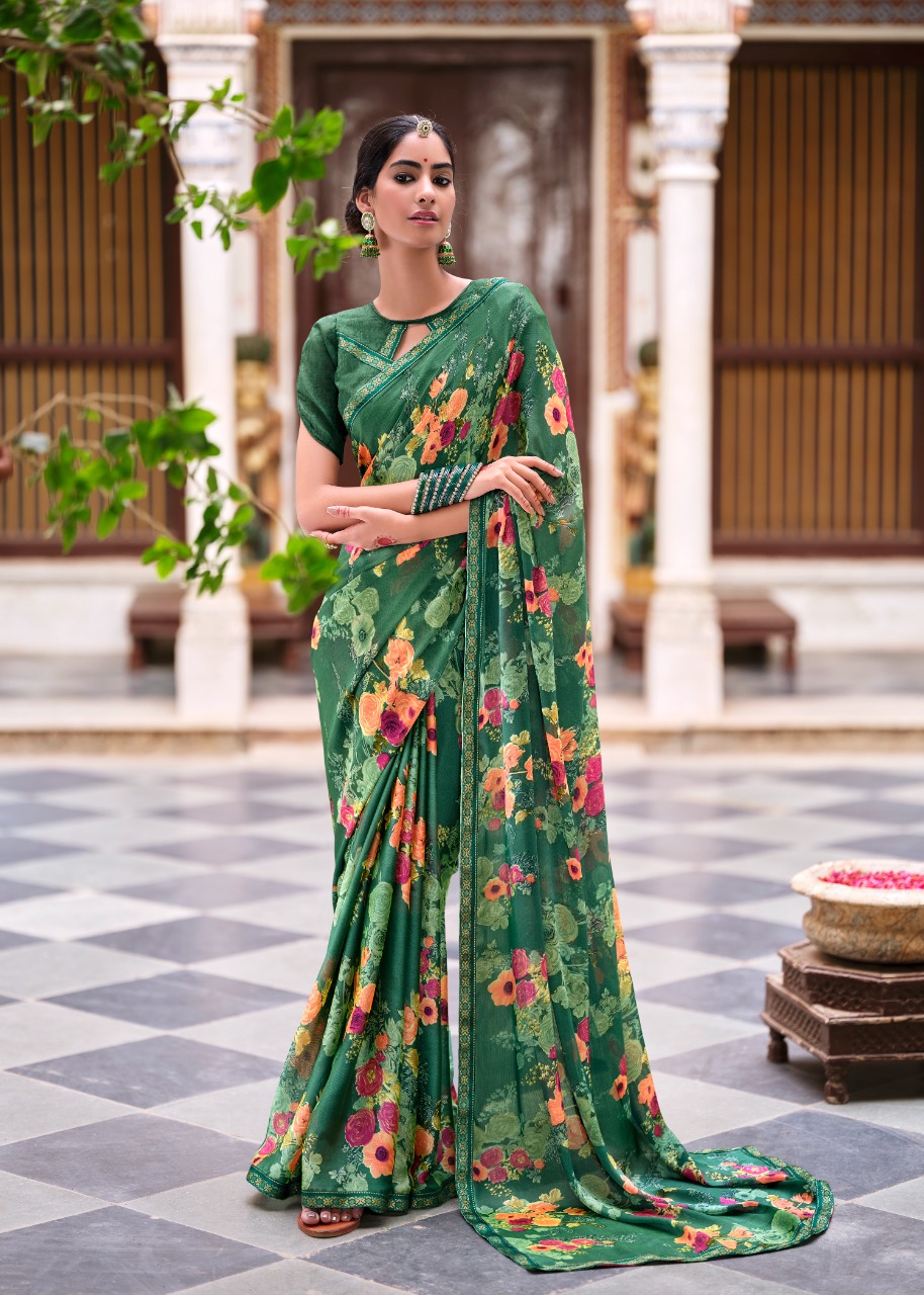 lt kashvi creation madhubala p c moss astonishing print saree catalog