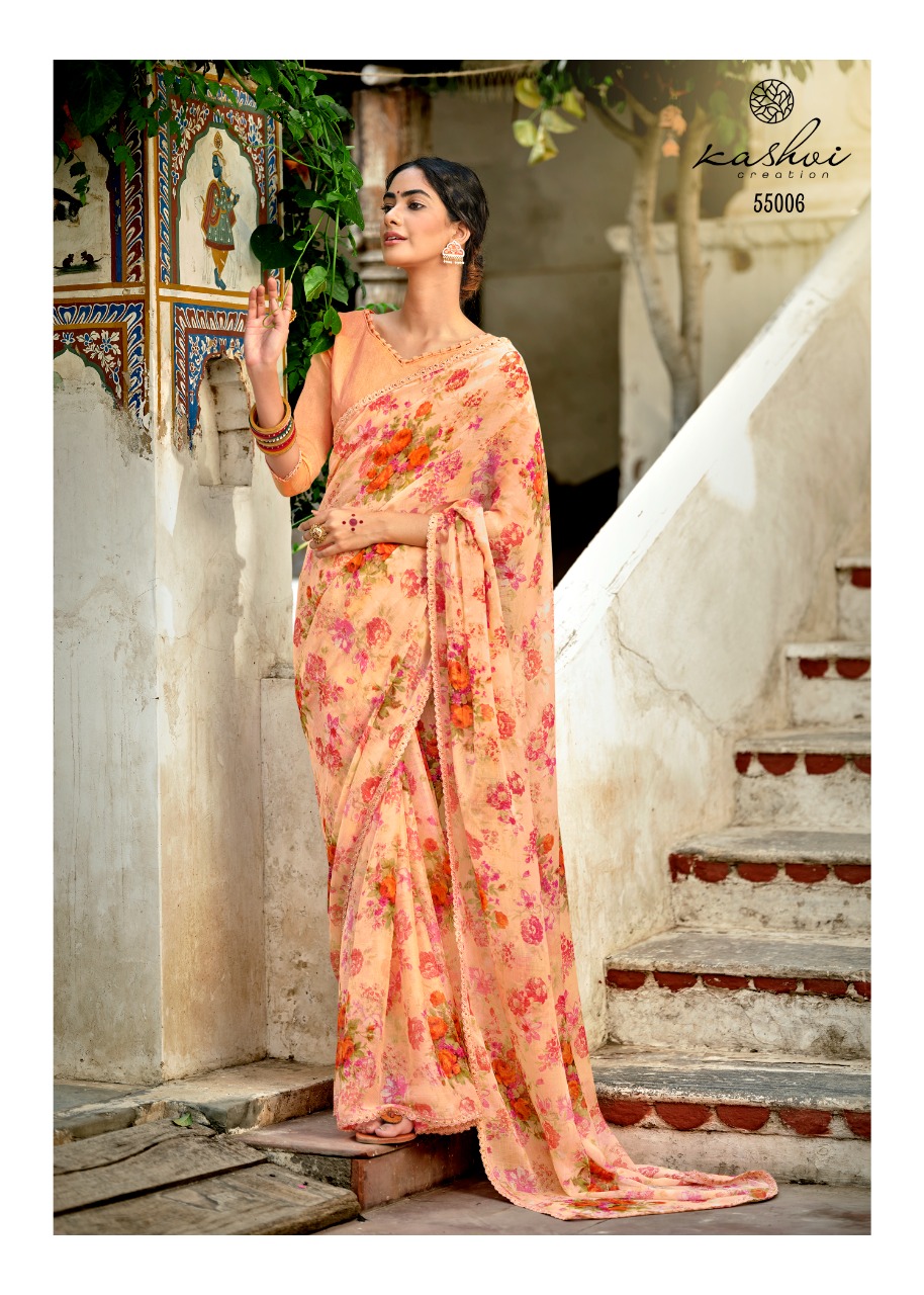 lt kashvi creation olivia chiffon gorgeous look saree catalog