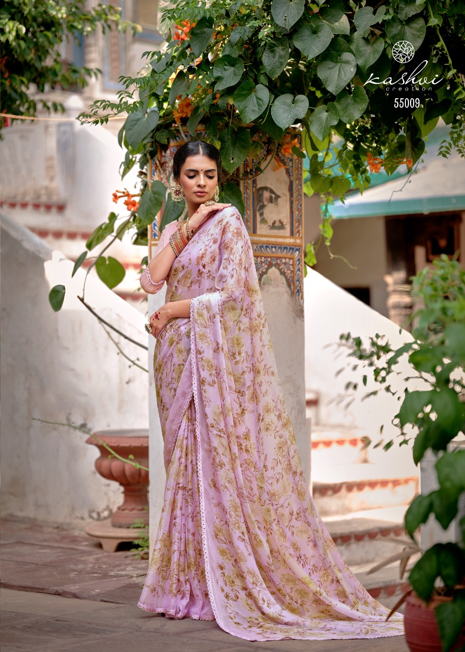 lt kashvi creation olivia chiffon gorgeous look saree catalog