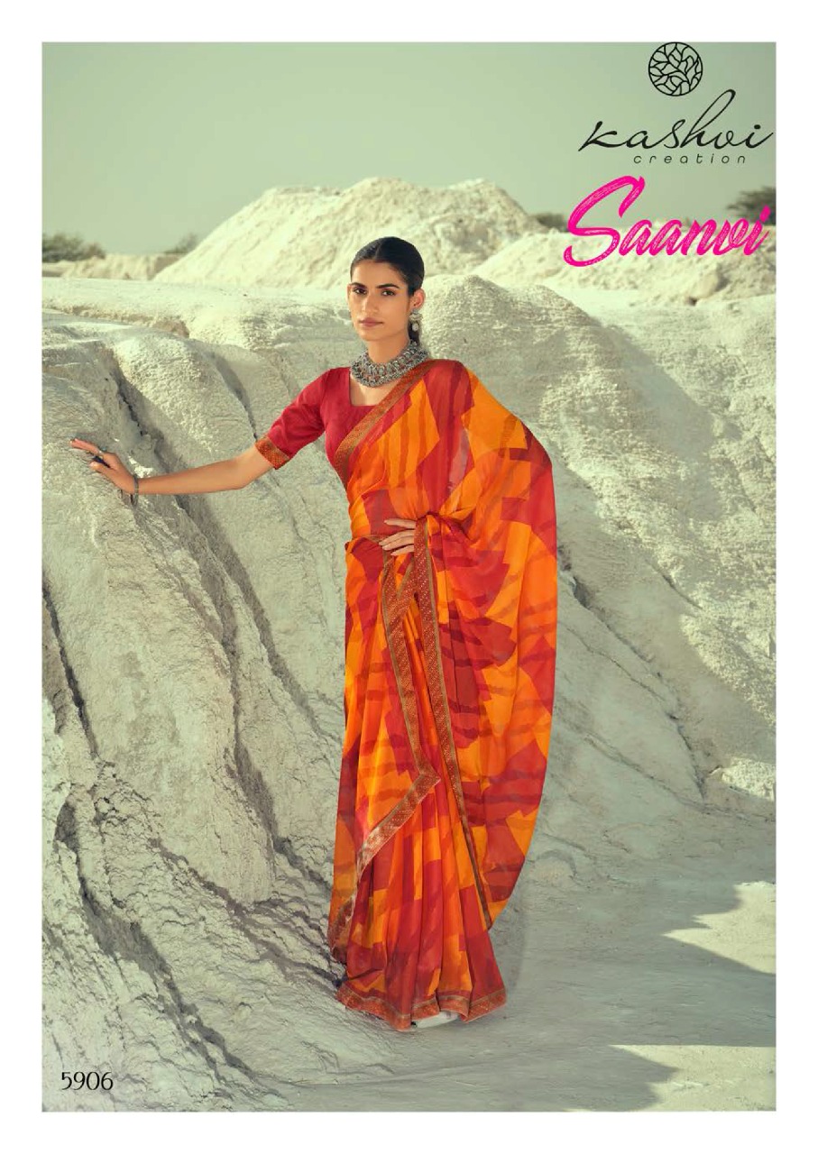 lt kashvi creation saanvi shiffon gorgeous look saree catalog