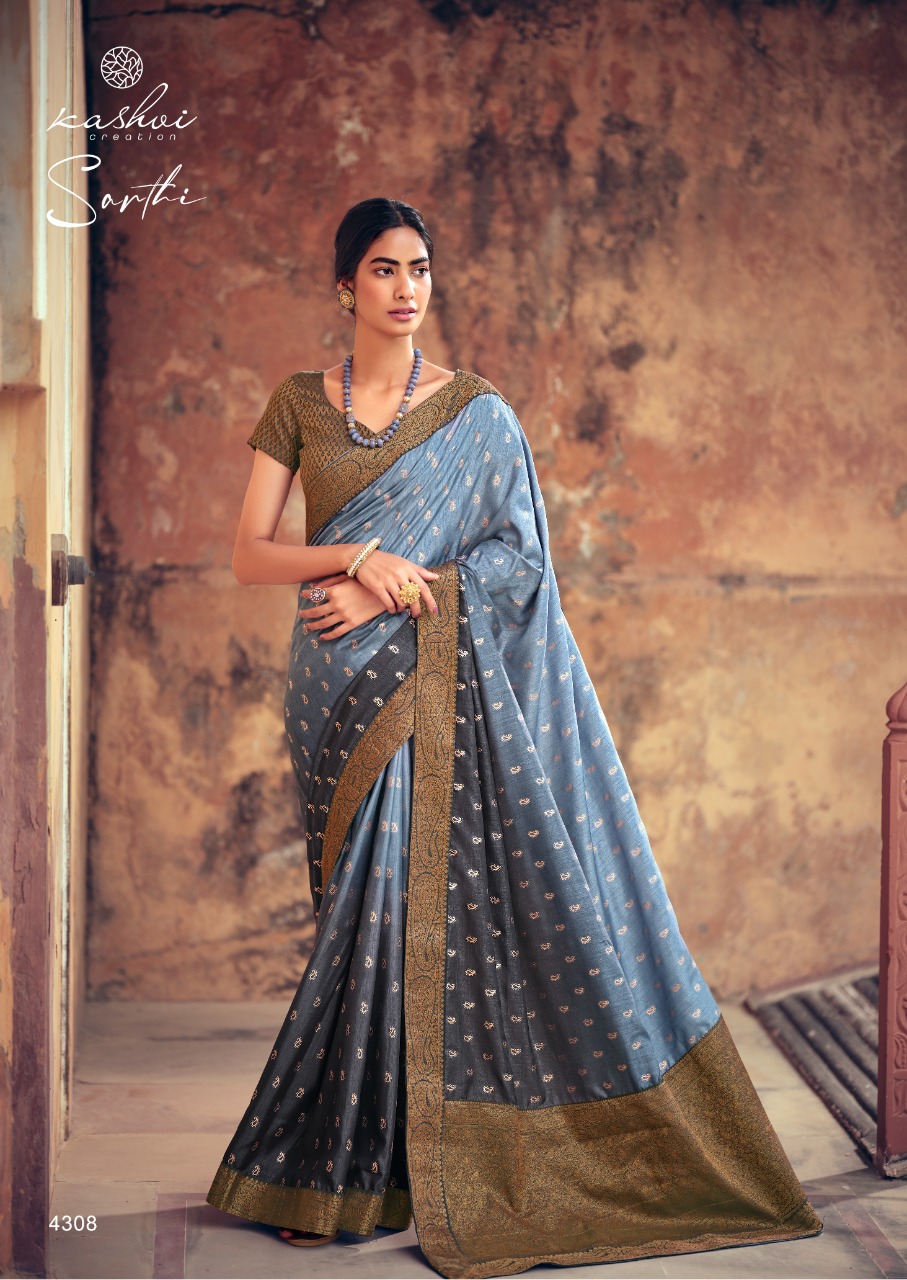 lt kashvi creation sarthi visoce silk regal look saree catalog