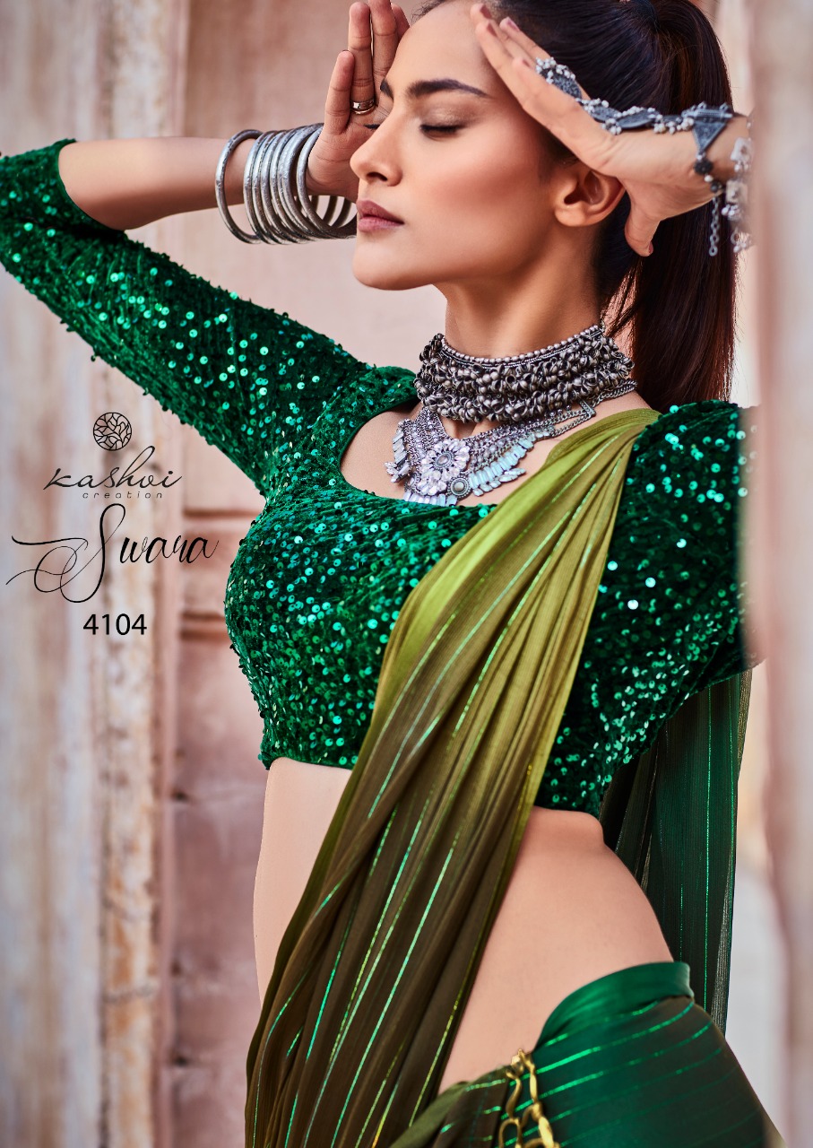 lt kashvi creation swara shiffon gorgeous look saree catalog