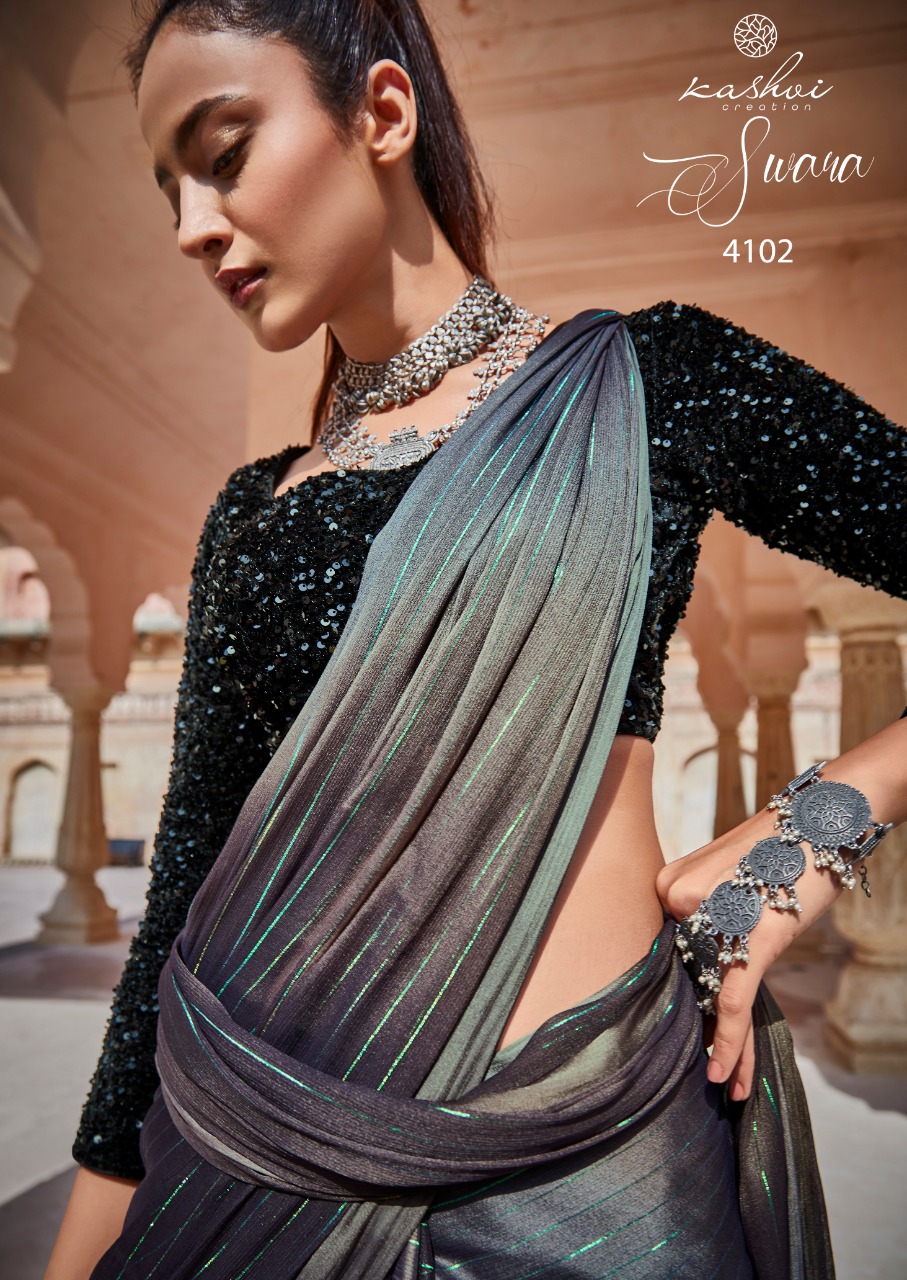 lt kashvi creation swara shiffon gorgeous look saree catalog