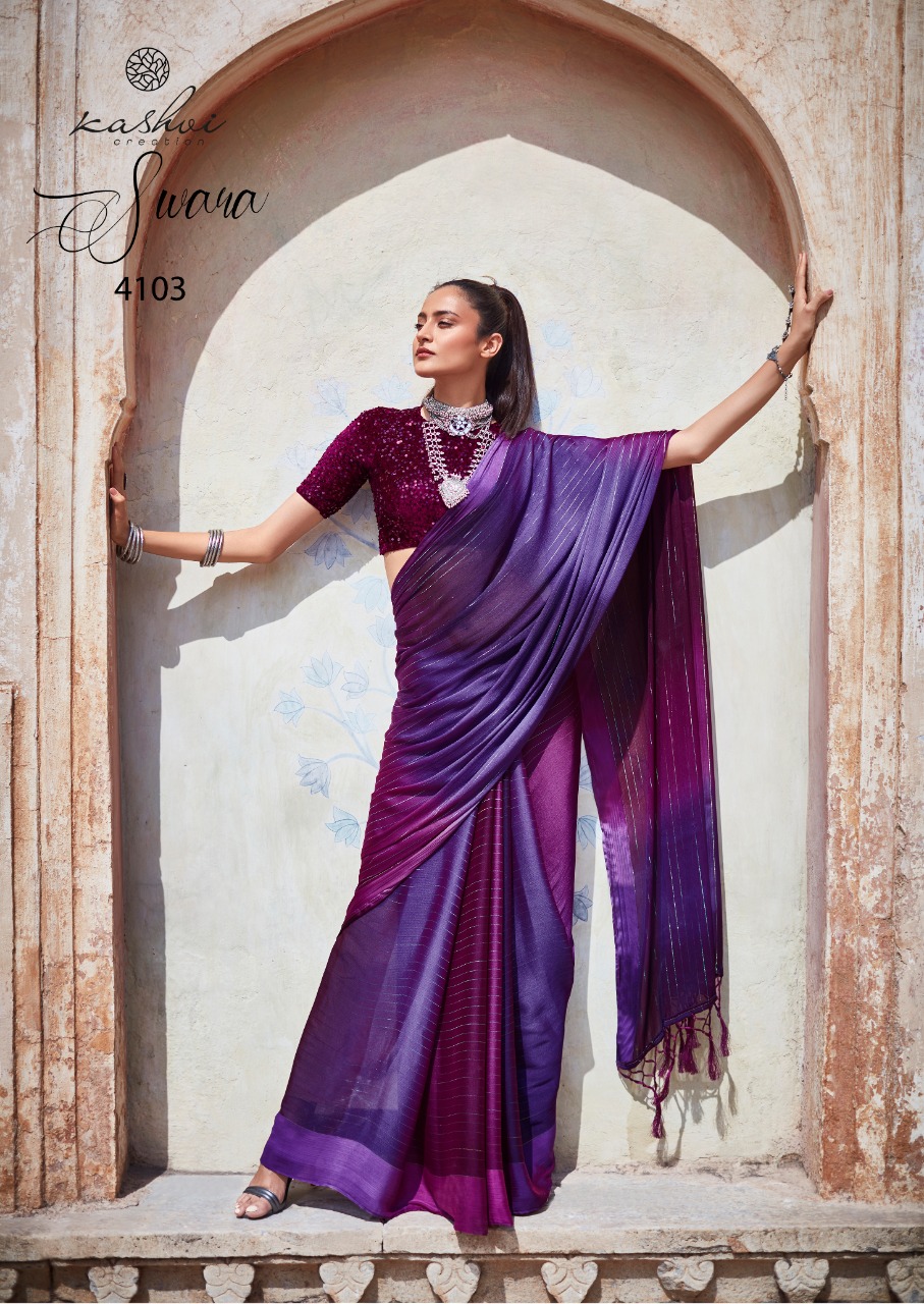 lt kashvi creation swara shiffon gorgeous look saree catalog