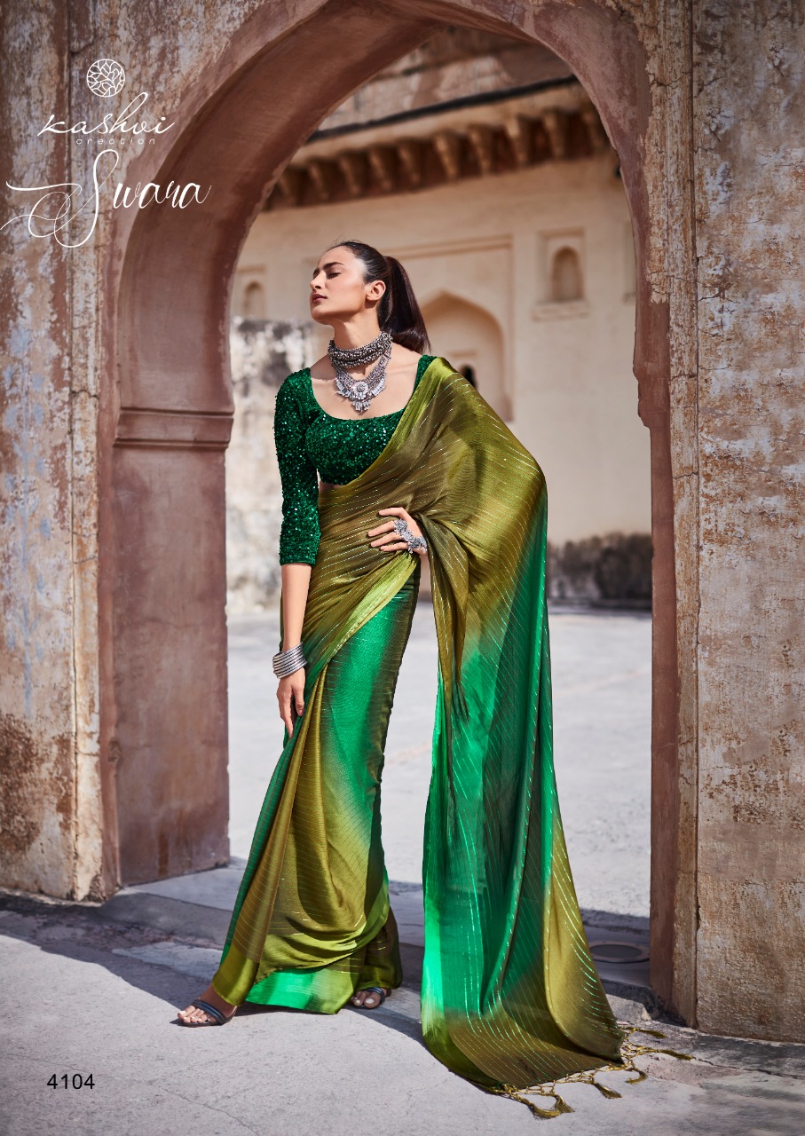 lt kashvi creation swara shiffon gorgeous look saree catalog