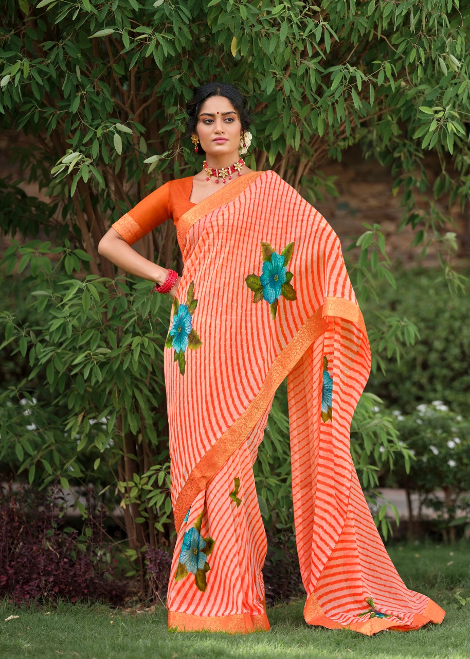 lt keshvi creation avantika georgette exclusive print saree catalog