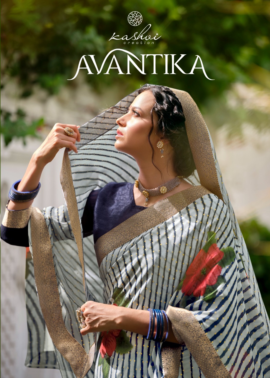 lt keshvi creation avantika georgette exclusive print saree catalog