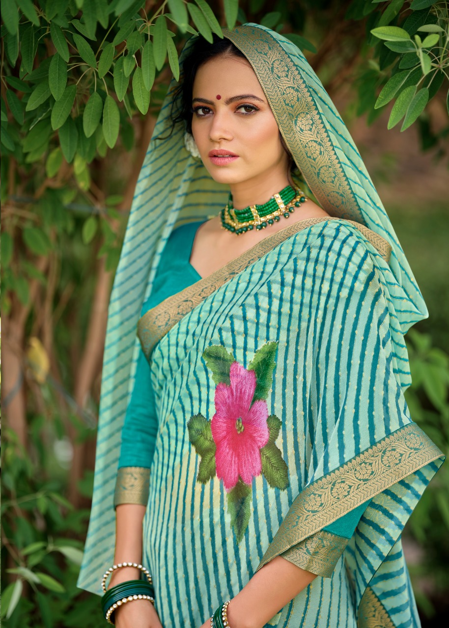 lt keshvi creation avantika georgette exclusive print saree catalog