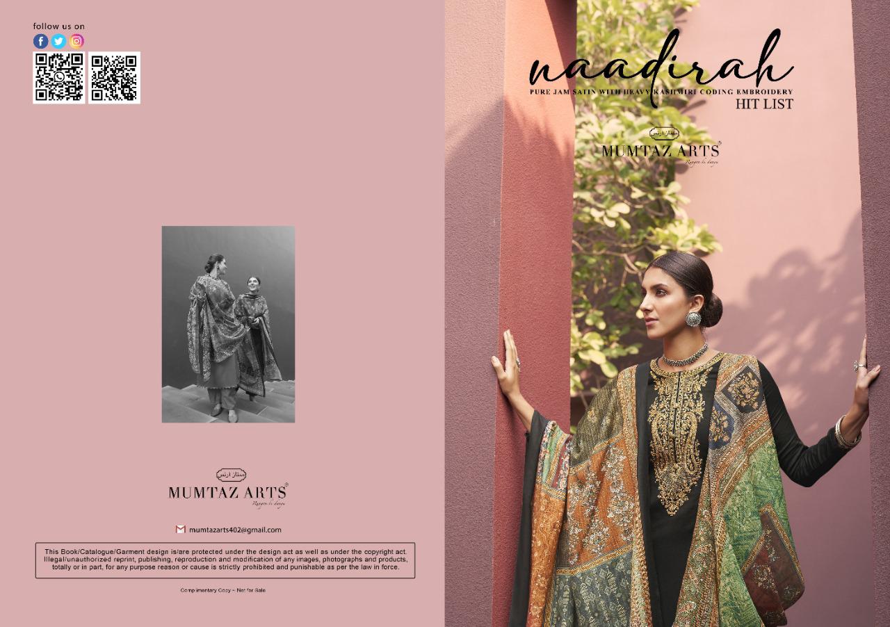 mumtaz arts naadirah hit list jam satin astonishing style salwar suit catalog