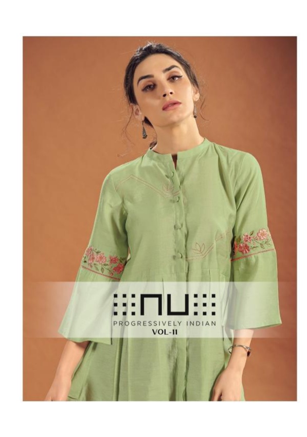 nu vol 11 viscose silk decent Embroidery stylish look top catalog