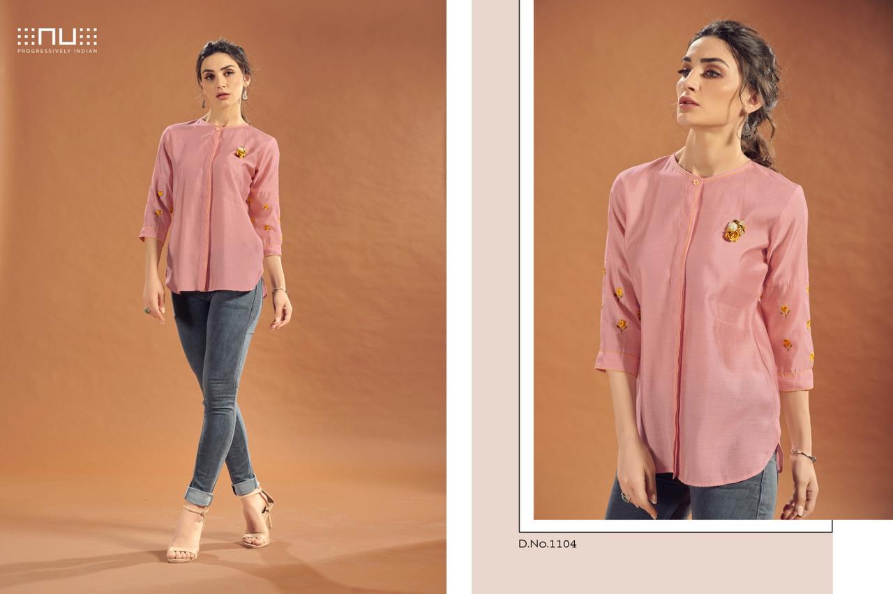 nu vol 11 viscose silk decent Embroidery stylish look top catalog