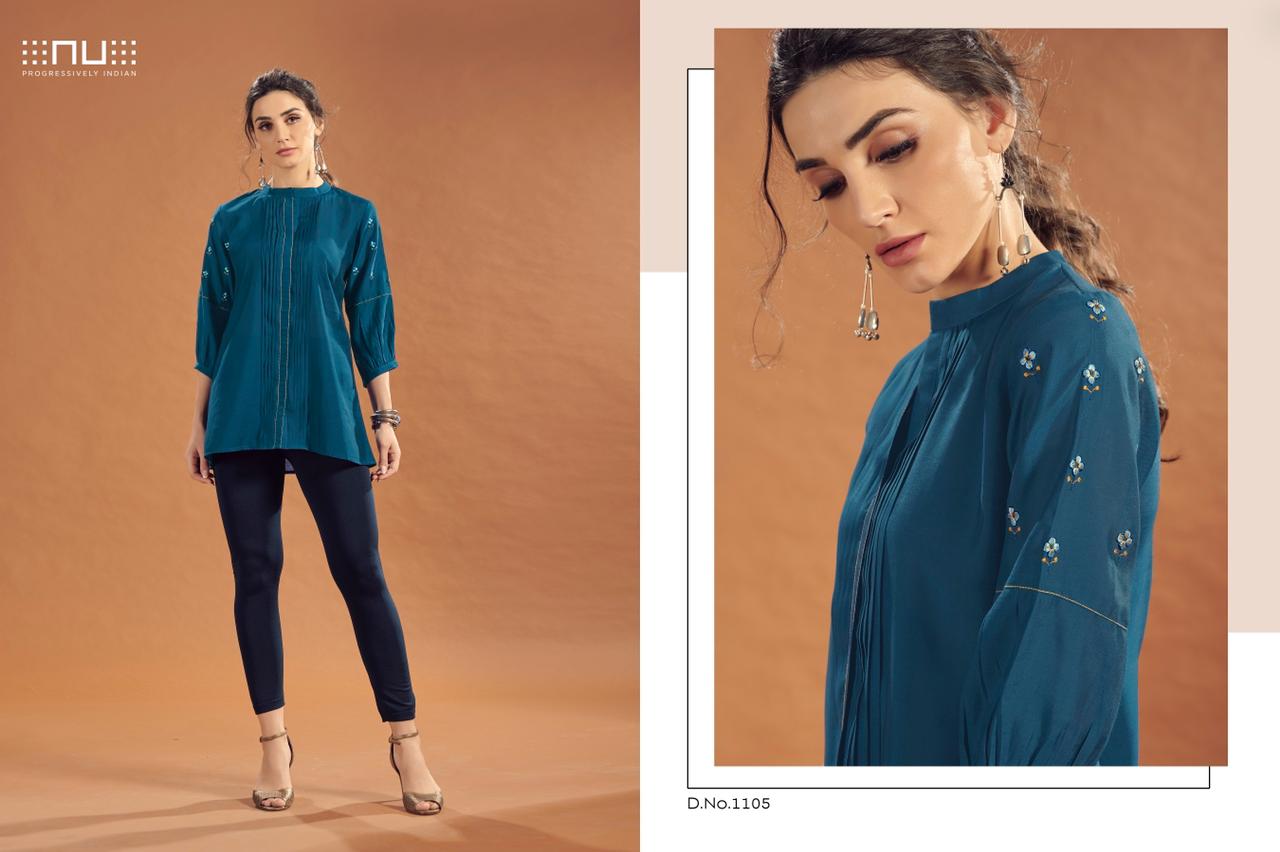 nu vol 11 viscose silk decent Embroidery stylish look top catalog