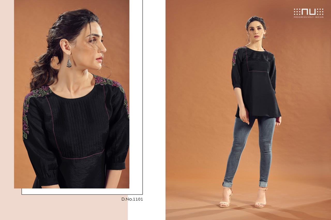 nu vol 11 viscose silk decent Embroidery stylish look top catalog