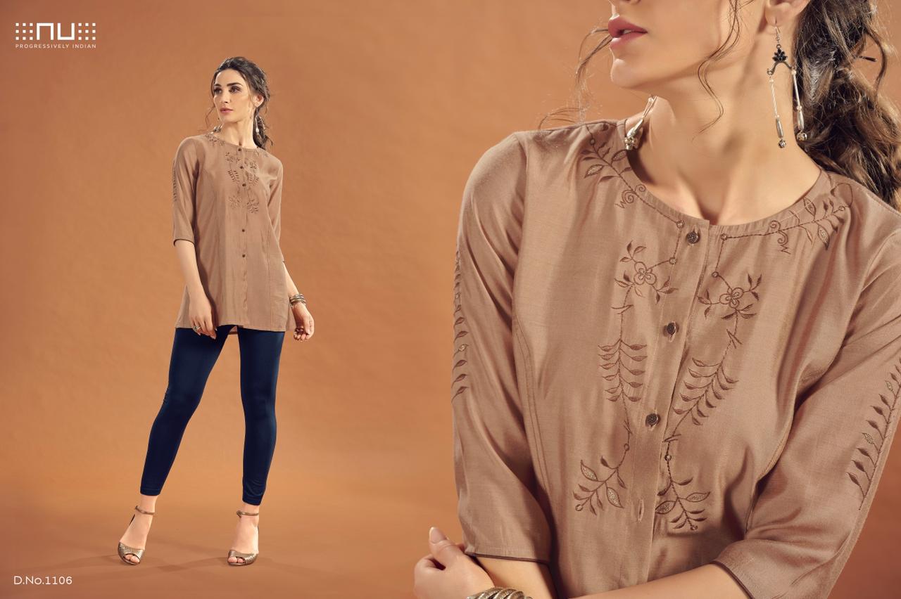 nu vol 11 viscose silk decent Embroidery stylish look top catalog