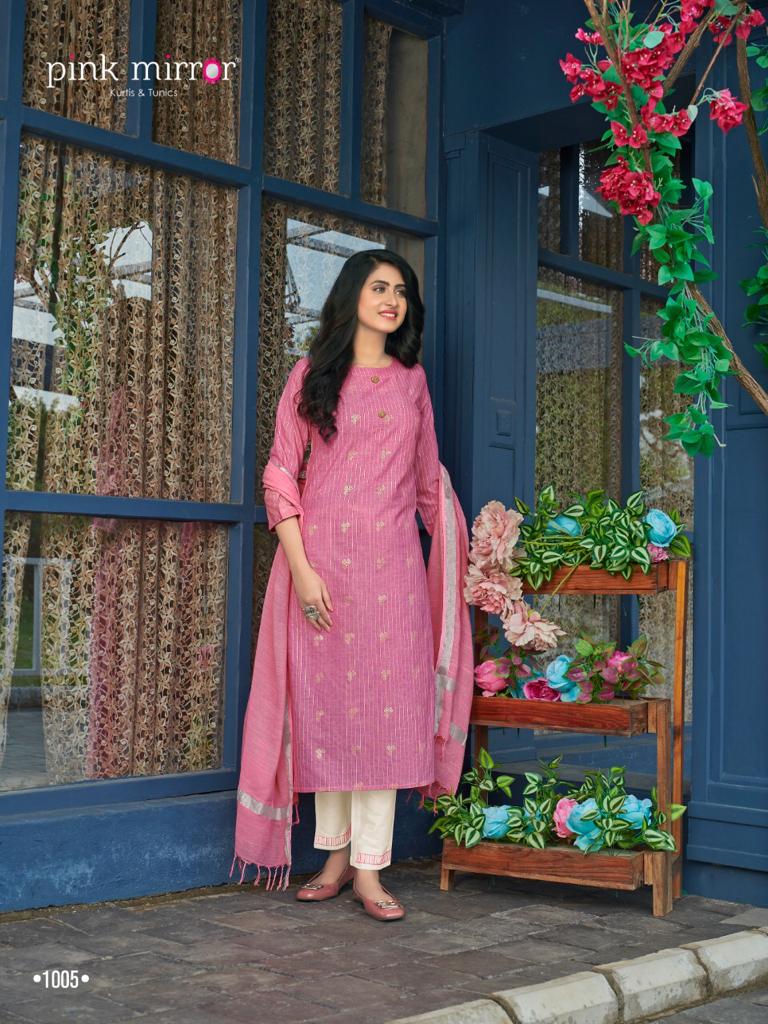 pink mirror mint viscose gorgeous look top with bottom and dupatta catalog