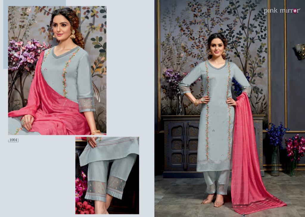 pink mirror radiant viscos classic trendy look kurti with pant and dupatta catalog