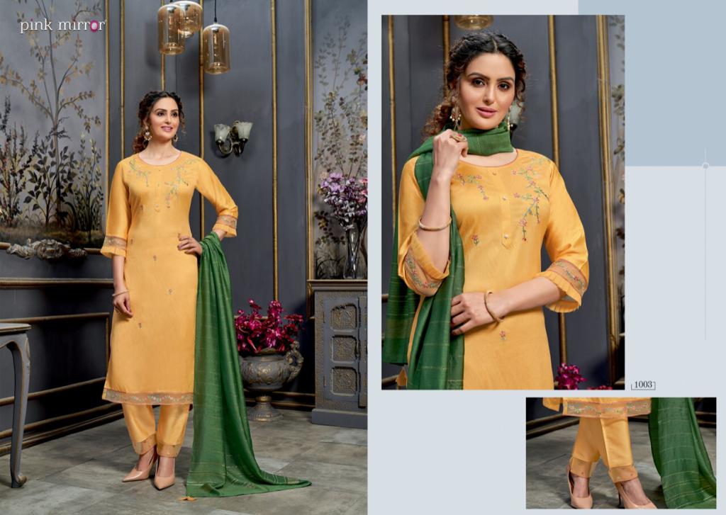 pink mirror radiant viscos classic trendy look kurti with pant and dupatta catalog