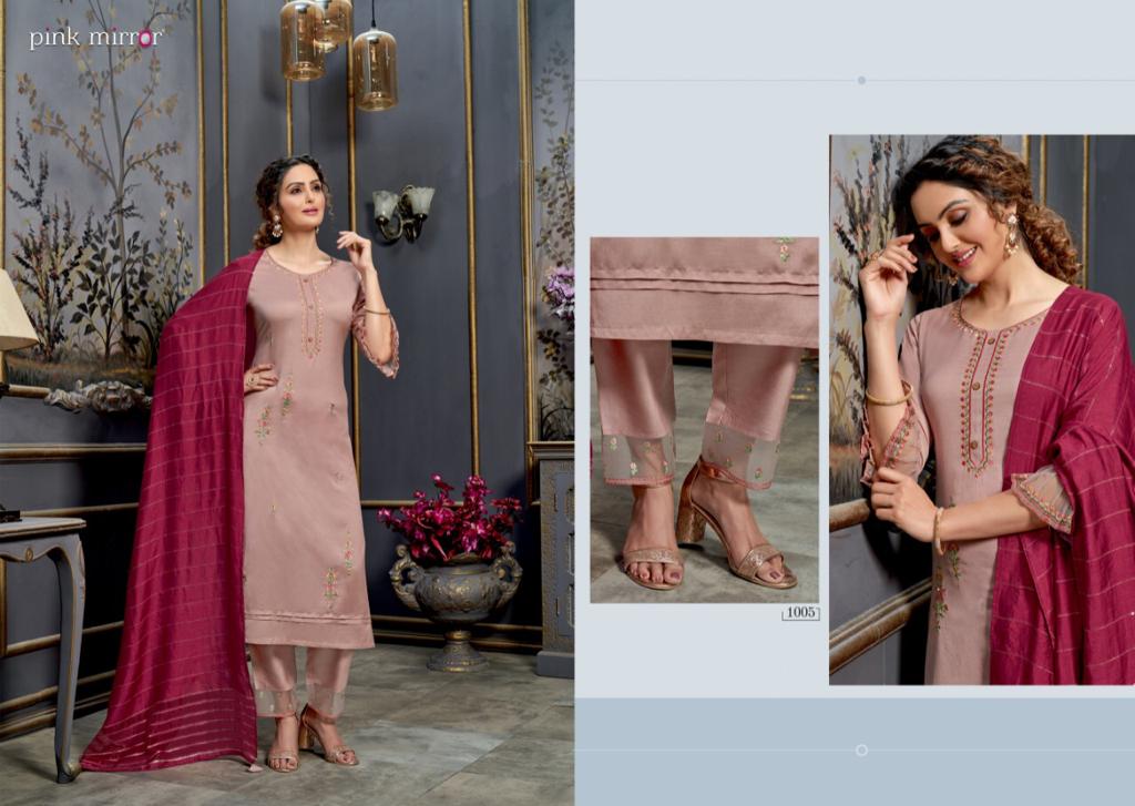 pink mirror radiant viscos classic trendy look kurti with pant and dupatta catalog