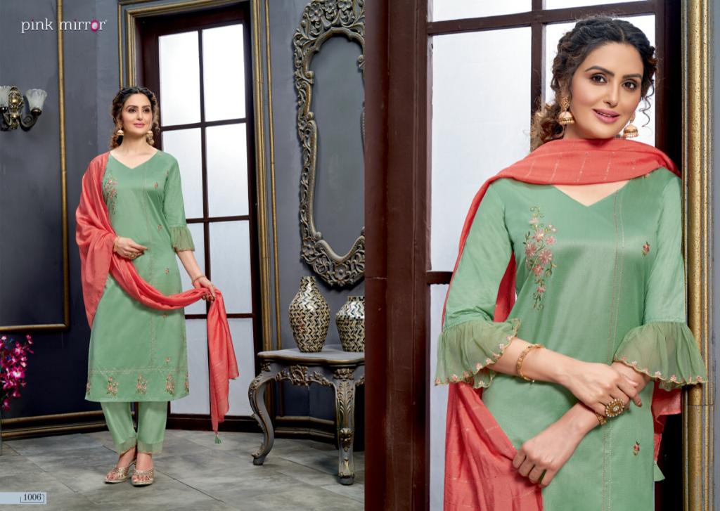 pink mirror radiant viscos classic trendy look kurti with pant and dupatta catalog