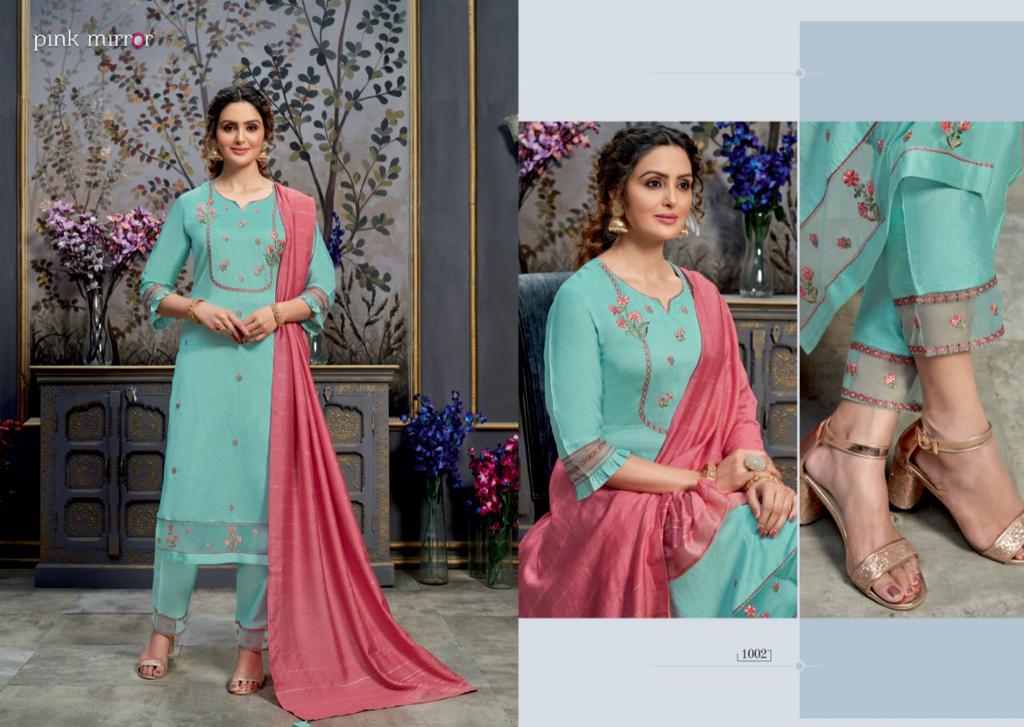 pink mirror radiant viscos classic trendy look kurti with pant and dupatta catalog