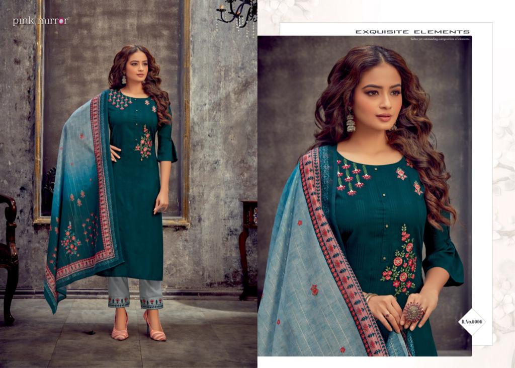 pink mirror vogue vol 6 viscos classic trendy look top with bottom and dupatta catalog