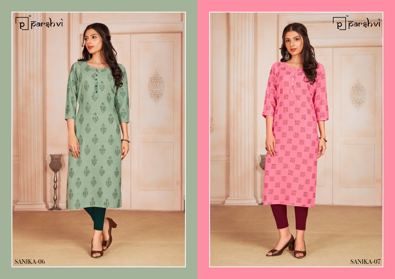 r studio parashvi sanika vol 1 rayon decent look kurti catalog