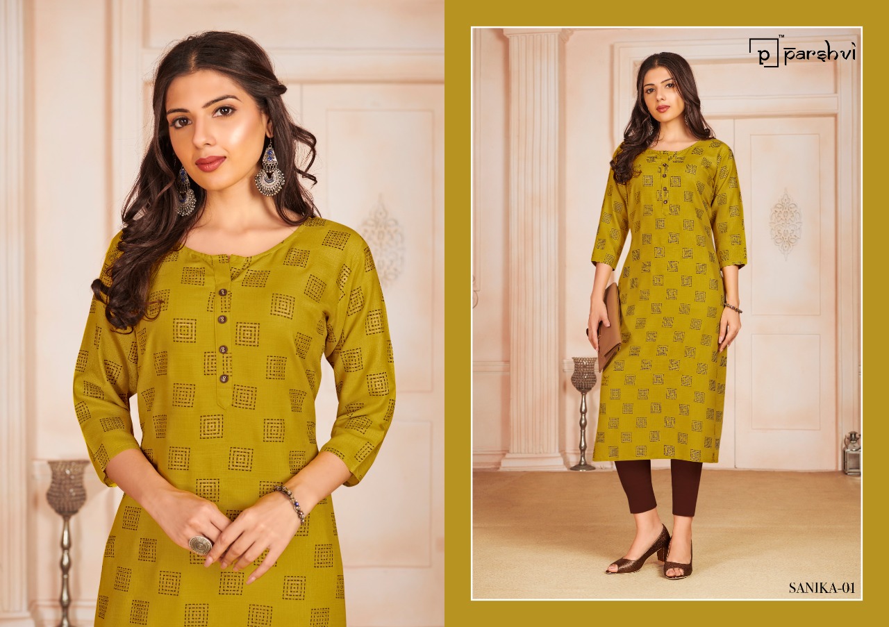 r studio parashvi sanika vol 1 rayon decent look kurti catalog