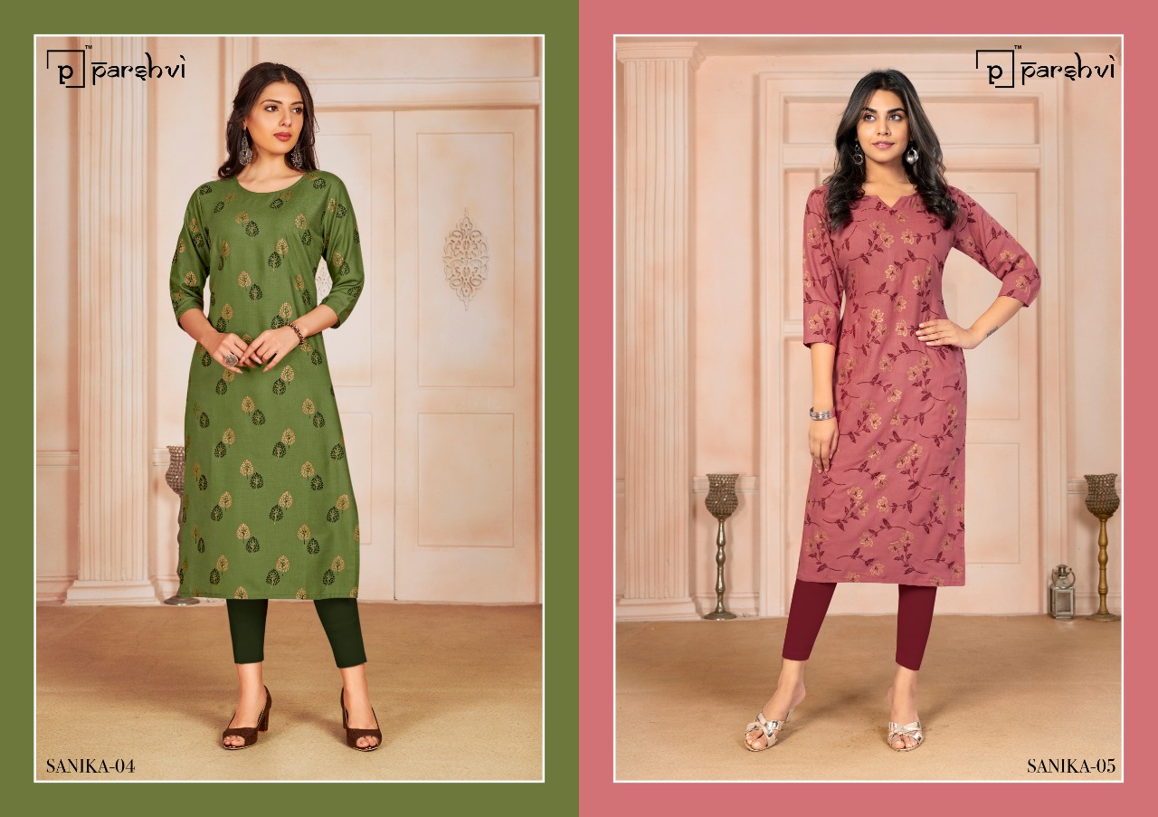 r studio parashvi sanika vol 1 rayon decent look kurti catalog