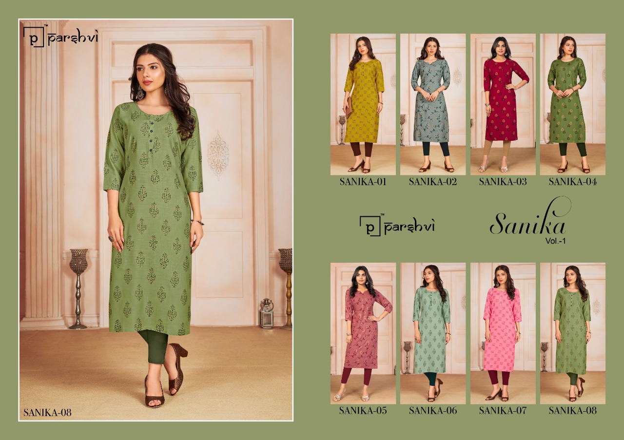 r studio parashvi sanika vol 1 rayon decent look kurti catalog