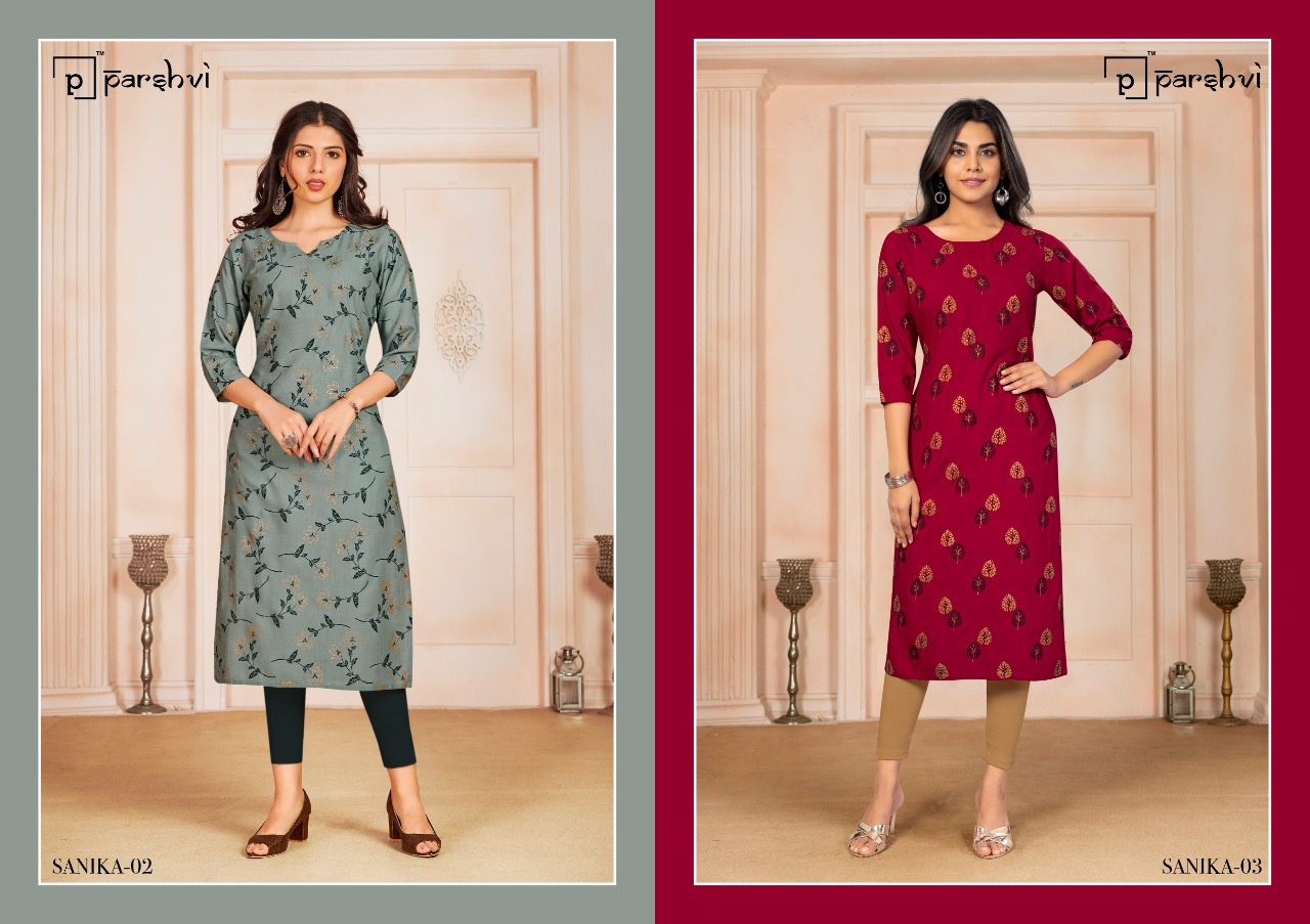 r studio parashvi sanika vol 1 rayon decent look kurti catalog