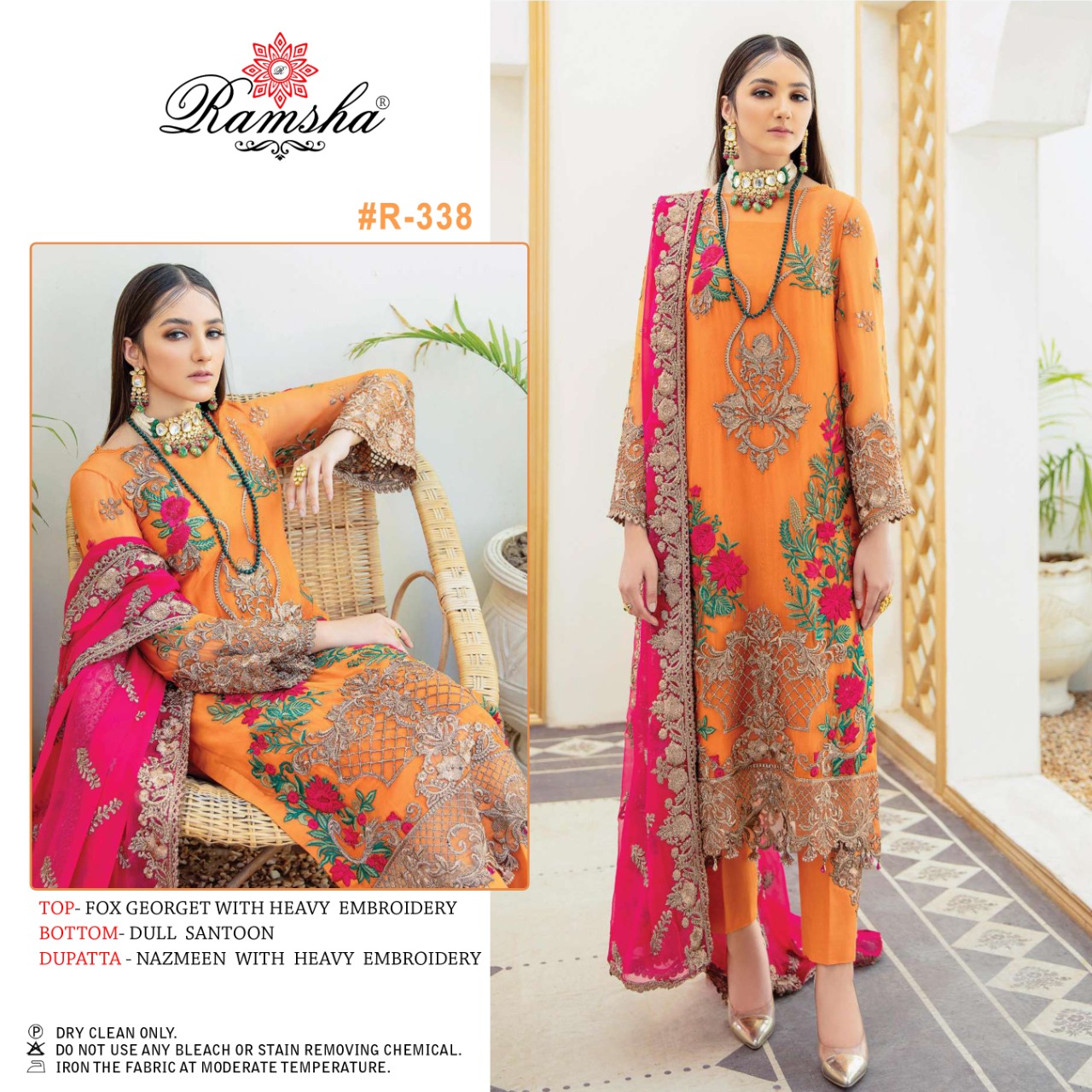 Ramsha Ramsha  r-338  Salwar Kameez Georgget Singles