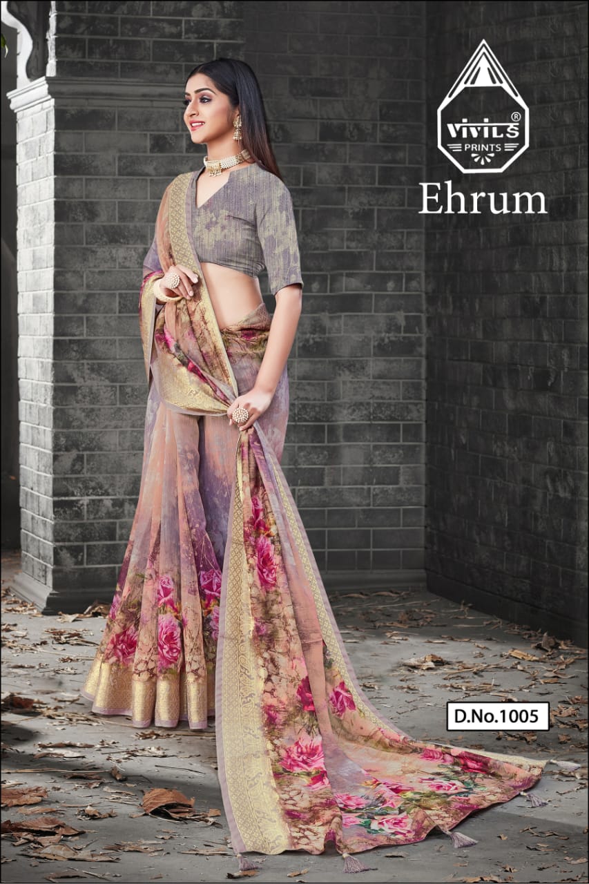 ranisaa sarees ehrum 1001 to 1006 soft cotton exclusive print saree catalog