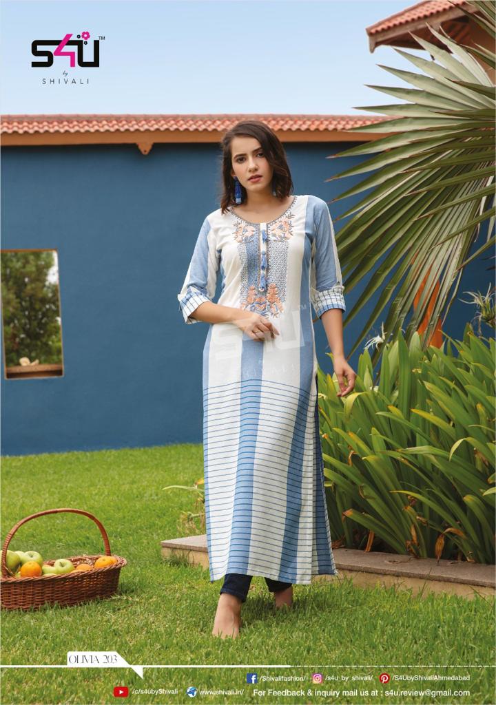 s4u olivia vol 2 rayon graceful look kurti catalog