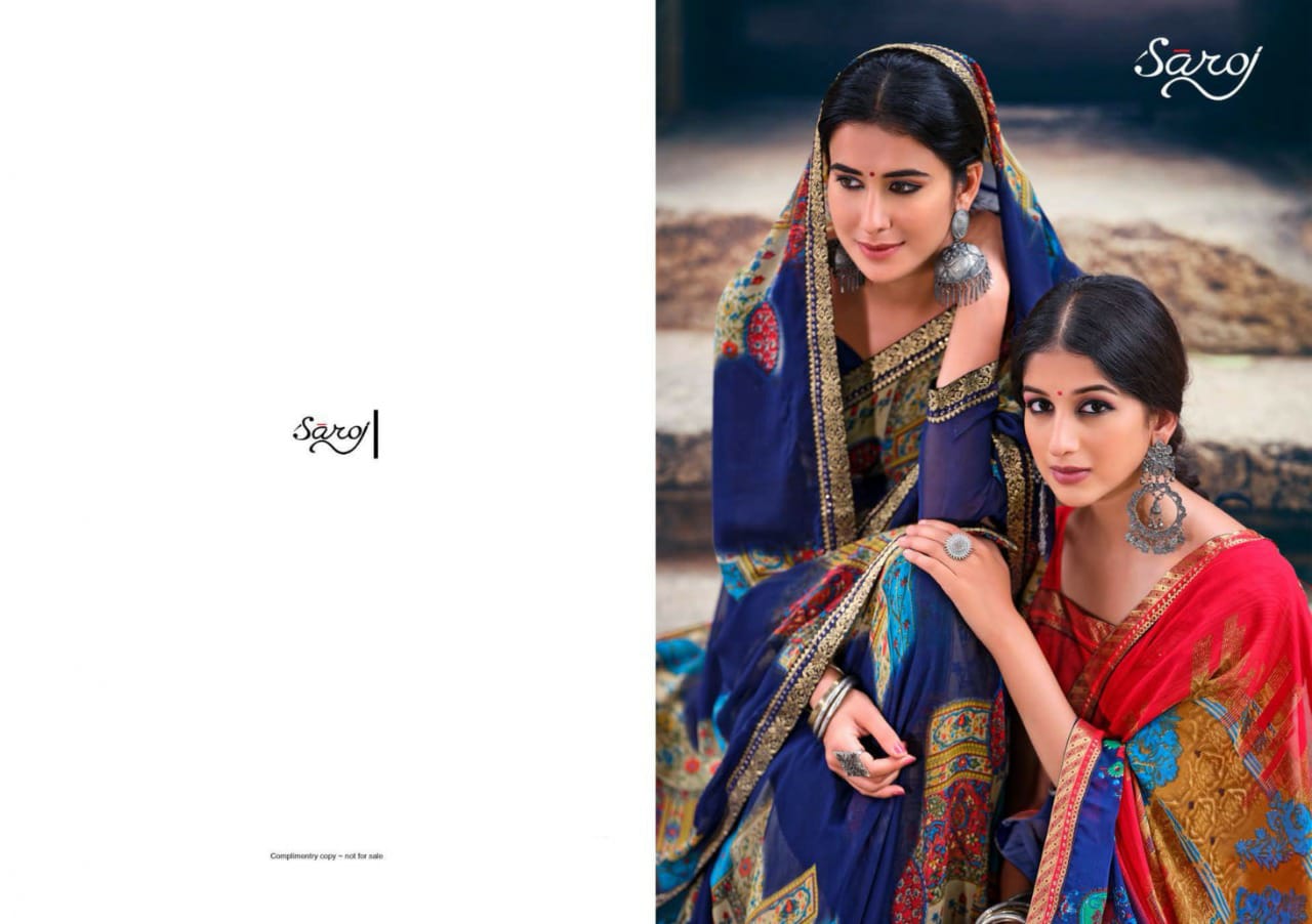 saroj Gorgeous Vol 3 Georgette elegant look saree catalog